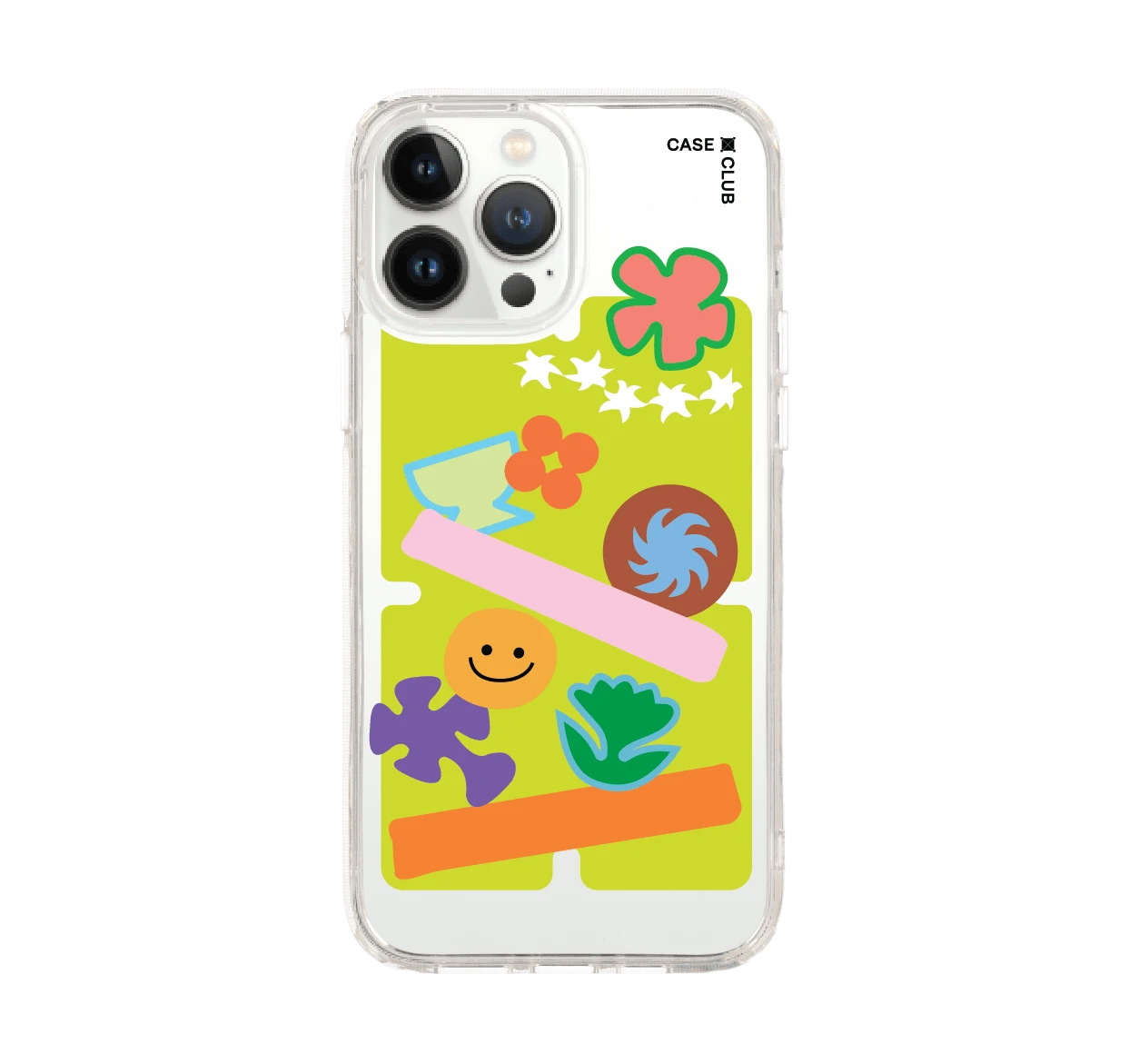 iphone 12/ 13 pro max clear case smiley sticker